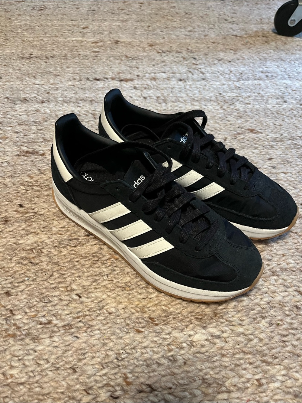 adidas Black Sneakers with White Three-Stripes